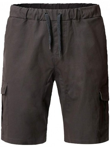 Board Shorts Casual T-Shirt Slim Fit Short Sleeve Lightweight O-Neck Summer Patchwork Shirt - Dark Gray - CP18QQK6Z98 $41.15