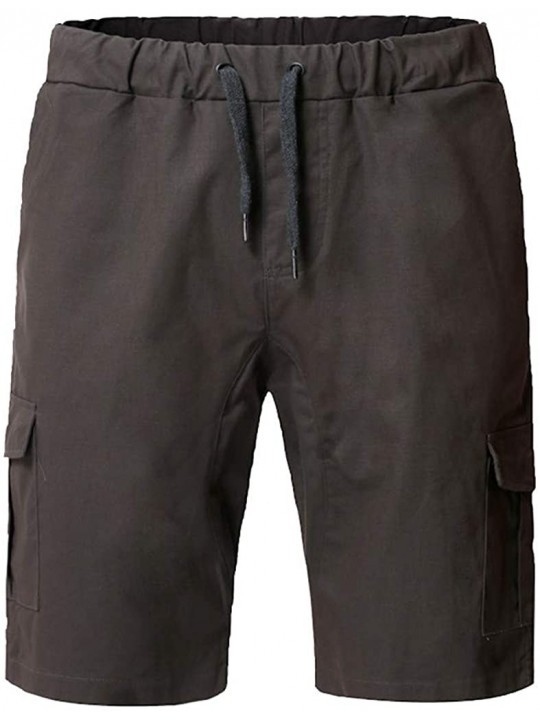 Board Shorts Casual T-Shirt Slim Fit Short Sleeve Lightweight O-Neck Summer Patchwork Shirt - Dark Gray - CP18QQK6Z98 $26.53