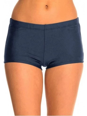 Bottoms Women Swim Bottoms Shorts Boyshorts Bikini Swimming Panty Swimwear Trunk - Navy - CW18UN4970Z $22.08