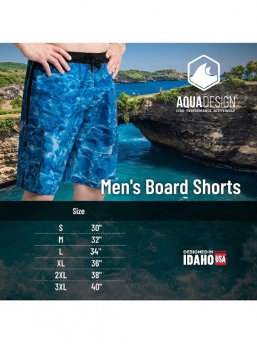 Board Shorts Mens Swim Trunks Board Shorts Bathing Suit Surf Swimsuit Swimwear - Black Water - C318S97WOW2 $38.47