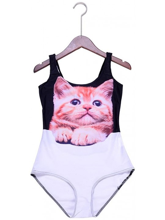 Sets Arrival Women Swimsuit Digital Print Classical Cute Cat Bodysuit Backless Beach Swimwear - Multicolored - CW17YSW58Y6 $2...