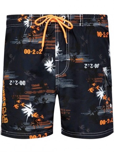Trunks Men Swim Trunks Drawstring Elastic Waist Quick Dry Beach Shorts with Mesh Lining Swimwear Bathing Suits - B153-orange ...