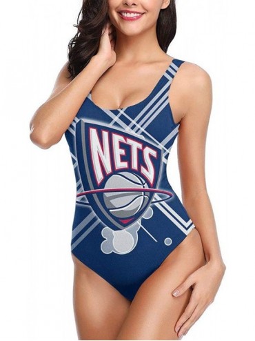 One-Pieces Denver Nuggets Ladies Fashion One-Piece Swimsuit- Conservative Sports Training Swimwear - New Jersey Nets - CV190D...