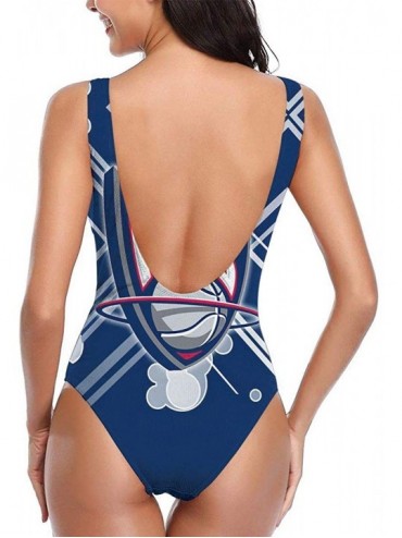 One-Pieces Denver Nuggets Ladies Fashion One-Piece Swimsuit- Conservative Sports Training Swimwear - New Jersey Nets - CV190D...