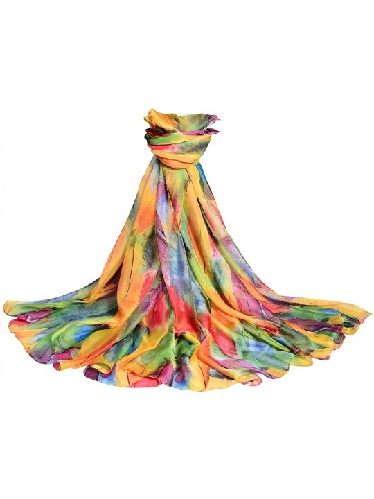 Cover-Ups Stylish Feather Print Beachwear Sarong Wraps Oversize Coverup - Style4 - CX182GRWEOG $7.78