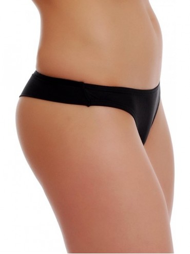 Bottoms Sexy Women's Brazilian Bikini Bottom Thong Style - Made in EU Lady Swimwear 501 - Black - CB195C2HQZQ $13.72