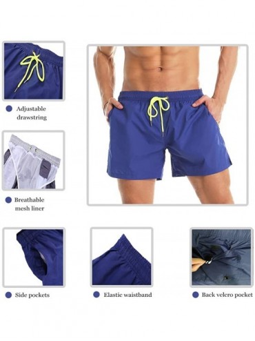 Trunks Men's Swim Trunks Quick Dry Swim Shorts with Mesh Lining Swimwear Bathing Suits - K-blue Flamingo - C018UDL6RCS $9.73