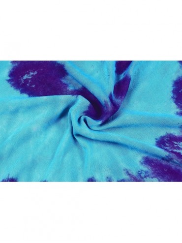 Cover-Ups Women Summer Casual Swing T-Shirt Dresses Beach Cover up Hand Tie Dye A - Summer Blue_x563 - CS12NV0ONJL $42.60