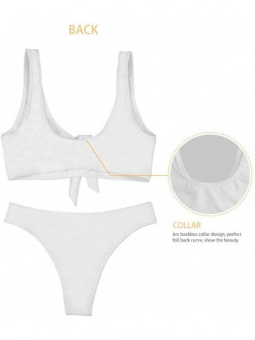 Sets Women's Two Piece Bathing Suit Padded Knot Front Bikini Set - Pattern-11 - CZ18QSRYEMK $22.36