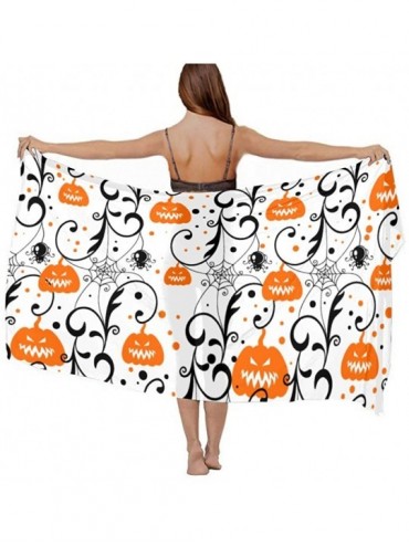 Cover-Ups Women Fahion Swimsuit Bikini Cover Up Sarong- Party Wedding Shawl Wrap - Happy Halloween Party Pumpkin - CW19C4Q8ZH...