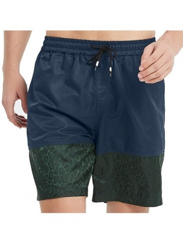 Board Shorts Men's Board Shorts Quick Dry Swim Trunks Lightweight Sportswear - Leopard Navy - CA18O3K8XT8 $11.72