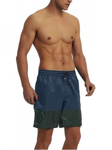 Board Shorts Men's Board Shorts Quick Dry Swim Trunks Lightweight Sportswear - Leopard Navy - CA18O3K8XT8 $11.72