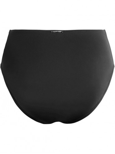 Tankinis Women's Bikini Swimsuit Bottoms - Black High Waisted - CO19640UT8E $14.49