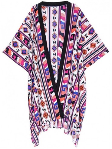 Cover-Ups Swimsuit Cover Ups Kimonos for Women Summer Long Cardigan Bikini Beach Cover Up Printed Maxi Dress - Boho - CF194L5...