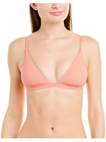 Tops Women's Soft Coral Ecorib Classic Bikini Top - Pink - C619605L3QR $81.69