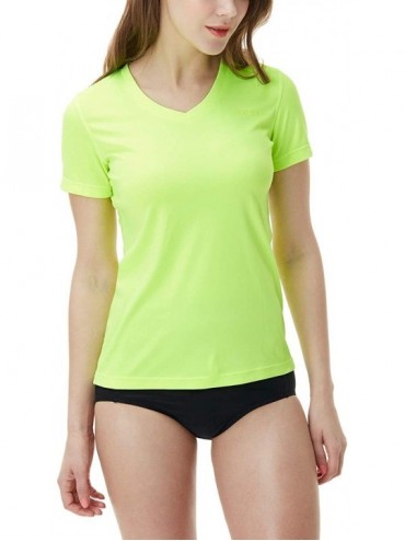 Rash Guards Women's UPF 50+ V-Neck Swim Shirts- UV Sun Protection Short Sleeve Rashguard- Outdoor Summer Athletic Workout Top...