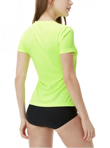 Rash Guards Women's UPF 50+ V-Neck Swim Shirts- UV Sun Protection Short Sleeve Rashguard- Outdoor Summer Athletic Workout Top...