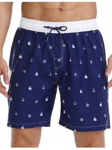 Trunks Men's Quick Dry Soft Relaxed Fit Drawstring Swim Trunks - 325-blue - CI194Q20GYW $38.22