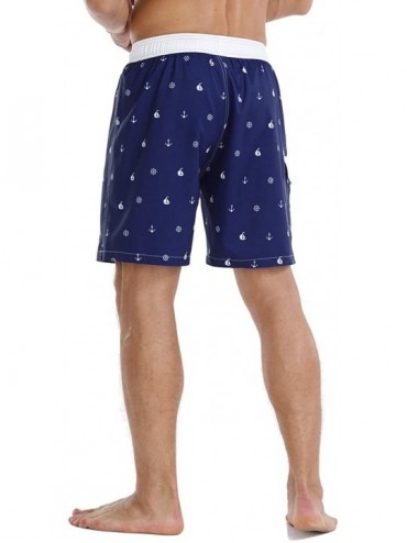 Trunks Men's Quick Dry Soft Relaxed Fit Drawstring Swim Trunks - 325-blue - CI194Q20GYW $22.34
