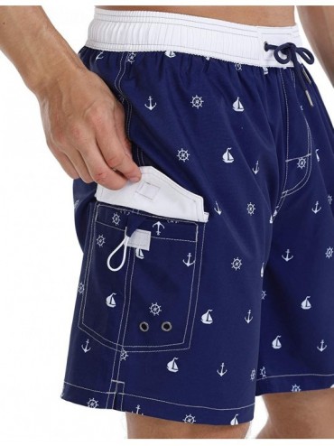 Trunks Men's Quick Dry Soft Relaxed Fit Drawstring Swim Trunks - 325-blue - CI194Q20GYW $22.34