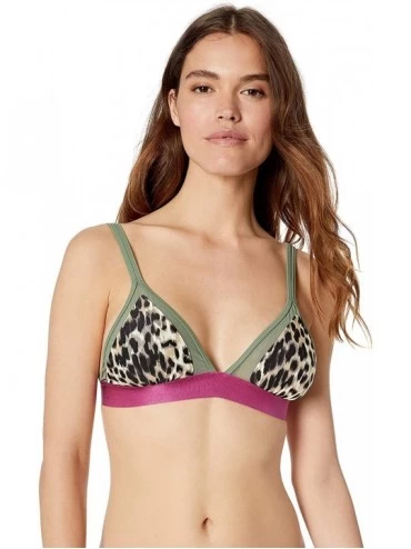 Tops Women's Vi Fixed Triangle Bikini Top Swimsuit - Starlet Cheetah Print - CW18OEH4D2E $76.00