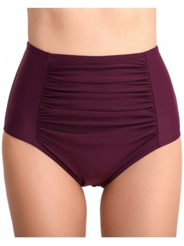 Bottoms Womens Bikini Bottoms/Skirt Swimsuit - High/Low Wasited/Tummy Control - High Waist-purple - CC18SM0L8YO $37.68