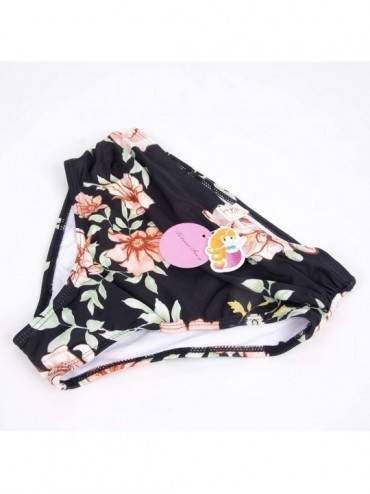 One-Pieces Mother and Daughter Swimwear Family Matching Swimsuit Girls Swimwear - Black Floral - C118SYDE2Z4 $14.42