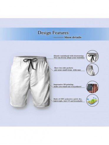 Board Shorts Mens Cool Board Shorts Swim Trunks Beach Shorts with Pockets for Beach - Usa Flag American Flag Bald Eagle 8 - C...