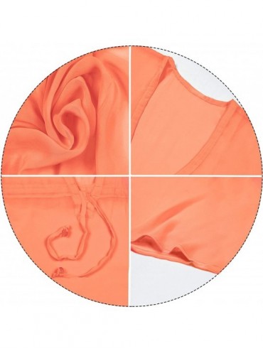 Cover-Ups Cover Ups for Swimwear Women Chiffon Blouse Sheer Swim Bathing Suit C - Summer Orange_h905 - CB11QCAPPYJ $38.44