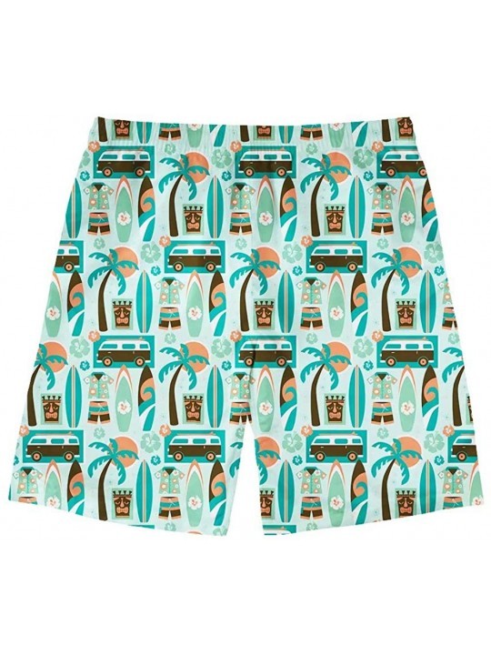 Trunks Men's Summer Beach Shorts Board Swim Trunks with Pockets Sports Shorts - Retro Surf - C1196X25QAD $11.01