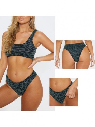 Sets Sexy Womens Tank Crop Top High Waisted Cheeky Two Pcs Bikini Set Bathing Suits - Tropical Beagle - CY18R45S5NW $27.63