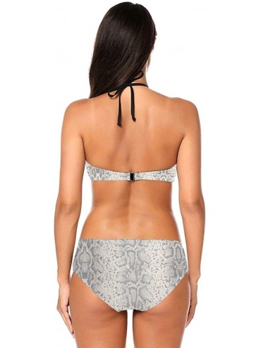 Sets Womens Durable Bikini Swimsuit Beachwear Suit for Spa Sports - Snakeskin Animal 8 - CM19CDM9WO7 $26.17