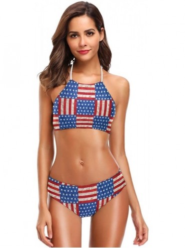Sets American Flag Bikini Set Swimwear Swimsuit Beach Suit Bathing Suits for Teen Girls Women - Multicolor 20 - CQ18TQKWGHG $...