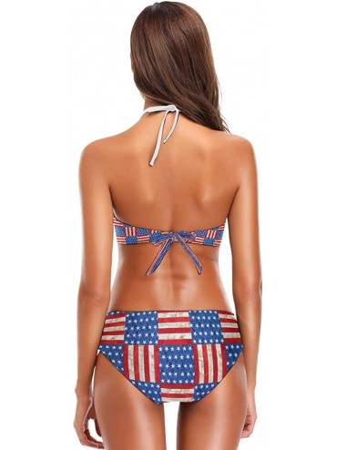 Sets American Flag Bikini Set Swimwear Swimsuit Beach Suit Bathing Suits for Teen Girls Women - Multicolor 20 - CQ18TQKWGHG $...