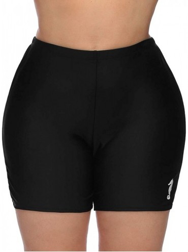 Tankinis Women's Plus Size Swim Shorts High Waisted Swimsuit Bottoms Boardshorts - 2 Sea Horse Built-in Panty Shorts - C718G3...