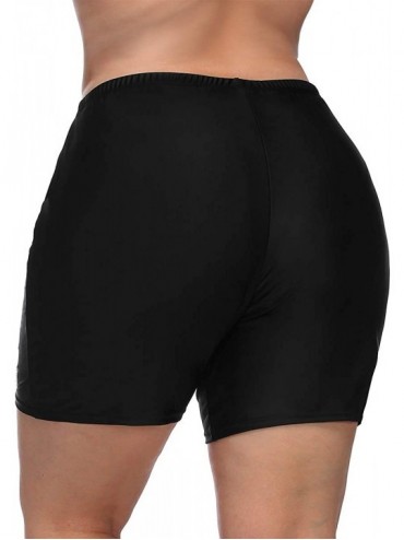 Tankinis Women's Plus Size Swim Shorts High Waisted Swimsuit Bottoms Boardshorts - 2 Sea Horse Built-in Panty Shorts - C718G3...