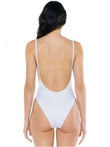 One-Pieces Women's Nylon Tricot High-Cut Sleeveless One-Piece - White - CB1967SIR5I $42.49
