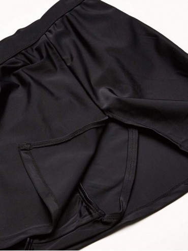 Bottoms Women's Swim Bottom Middle Rise Skirt with Fold Over Edge - Black - CN18DOD6OZ4 $23.99