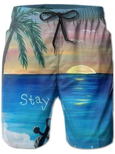 Board Shorts Mens Swim Trunks Quick Dry Beach Shorts Board Shorts Swimwear Bathing Suits with Pockets (Tuxedo) - Sunrise Coco...