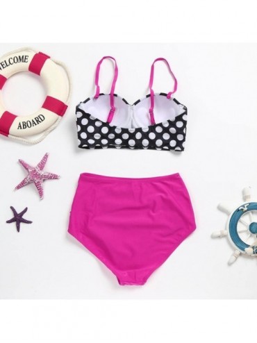 Sets Vintage Bikinis Bathing Suits Floral Halter High Waist Bikini Carnival Swimsuit - Purple - CV18CYTGSSG $15.39