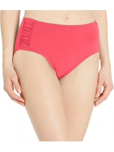 Tankinis Women's High Waist Bikini Swim Bottom with Shirring - Berry - C918ZRIWZY3 $19.70