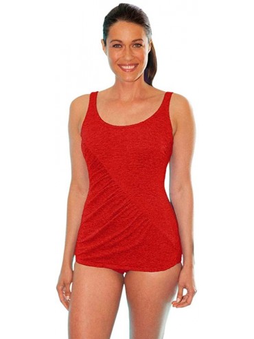 Racing Chlorine Resistant Red Diagonal Sheath One Piece Swimsuit Size 18 - CJ18IOQ3AL8 $83.68