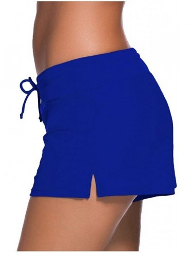 Racing Women's Sports Wide Waistband Board Shorts Swimsuit Bottom - Royal - CC1827U6WSQ $19.95
