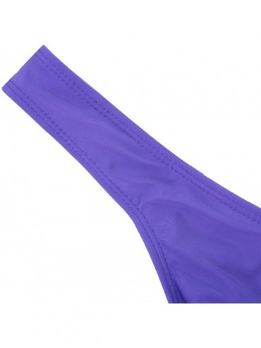Bottoms Women's Hot Summer Brazilian Beachwear Bikini Bottom Thong Swimwear - Purple - CD185A6N2WC $18.80