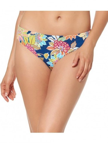 Bottoms Navy Let The Sunshine in Ruched Back Bikini Bottom - Multi Color - C4193GRACOW $52.01