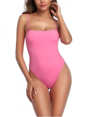 One-Pieces Women One Piece Swimsuit High Cut Swimwear Backless Monokini Removable Strap Bathing Suit - Z-10 - CR192S84RUH $17.97
