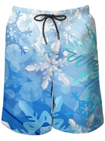 Board Shorts Men's Quick Dry Swim Trunks Breathable Beach Board Shorts Bathing Suit - Snowflakes Pattern - CS199QGYDWS $63.35