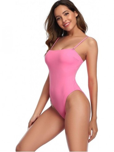 One-Pieces Women One Piece Swimsuit High Cut Swimwear Backless Monokini Removable Strap Bathing Suit - Z-10 - CR192S84RUH $17.97