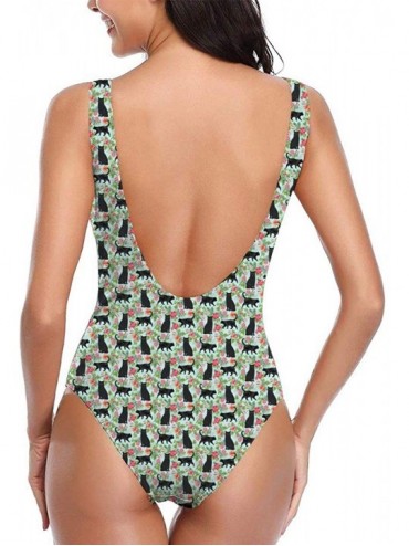 Racing Women's Ladies Bikini Sets Beach Swimwear Bathing Suit(Cherry Pies Pink) - Flower Black Summer Cat - CQ18ZZ9IZYN $31.70