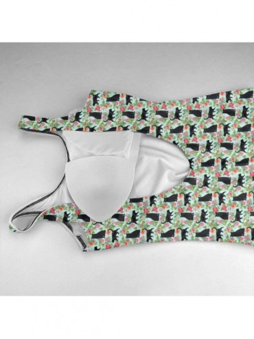 Racing Women's Ladies Bikini Sets Beach Swimwear Bathing Suit(Cherry Pies Pink) - Flower Black Summer Cat - CQ18ZZ9IZYN $31.70